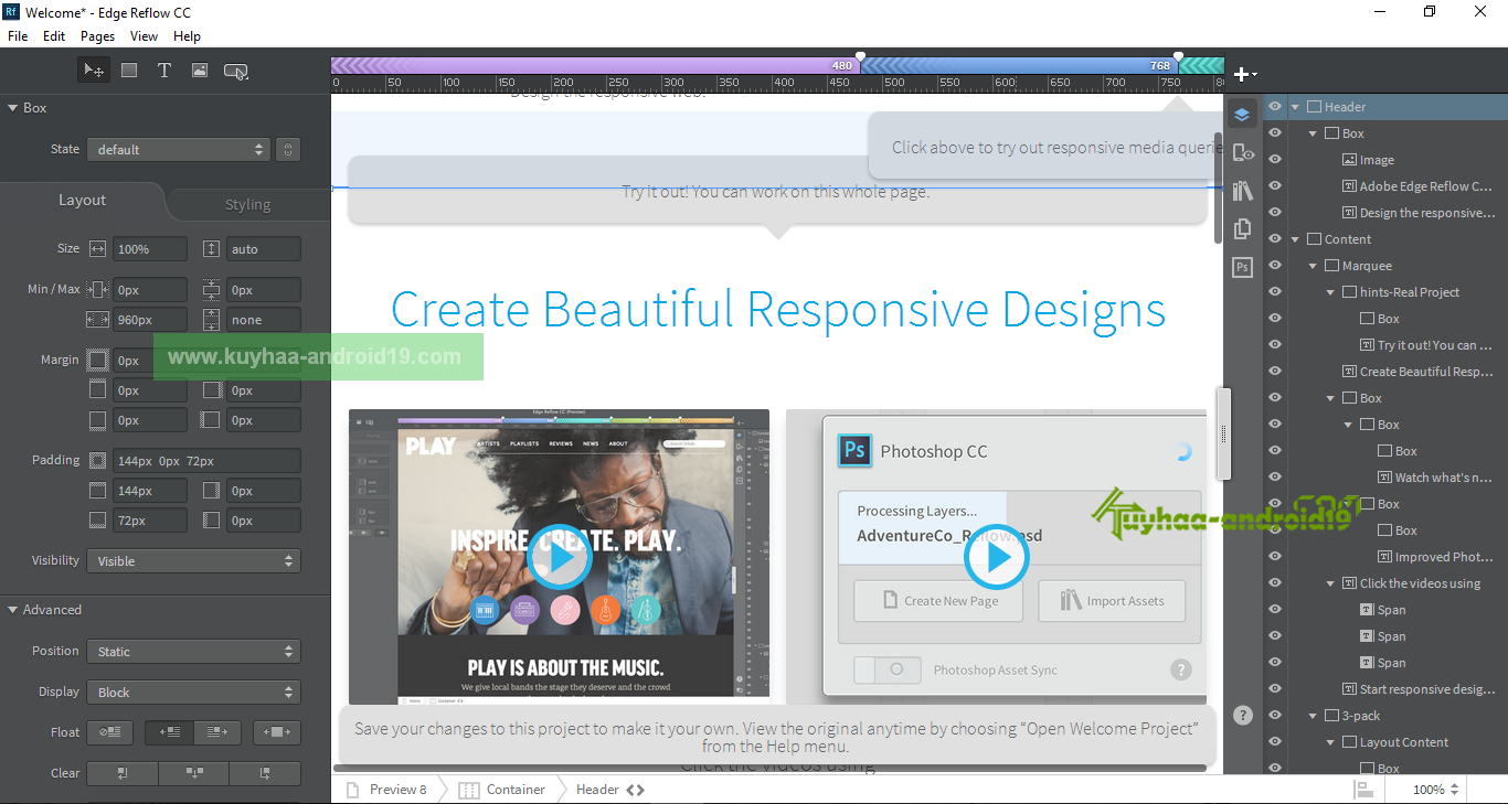 Adobe Edge Reflow CC Preview Version
