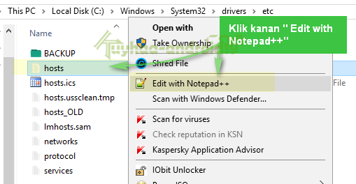 Cara melakukan edit HOST file pada Windows