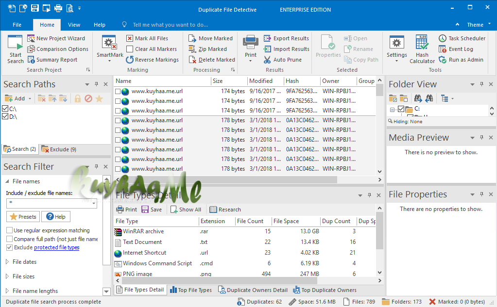 Duplicate File Detective 7.2.74 Enterprise Full Terbaru