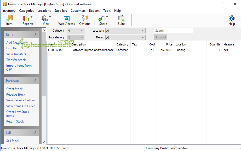 NCH Inventoria Inventory Software 11.06 Full Terbaru