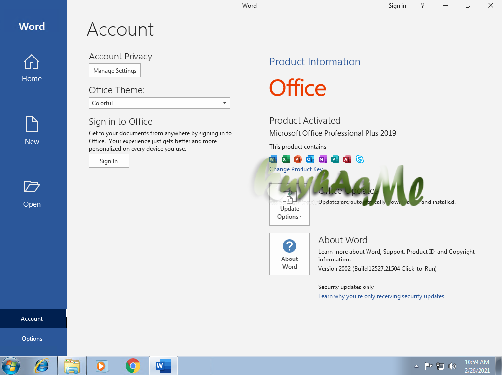 Microsoft Office 2016-2019 Pro Plus Windows 7 & 8