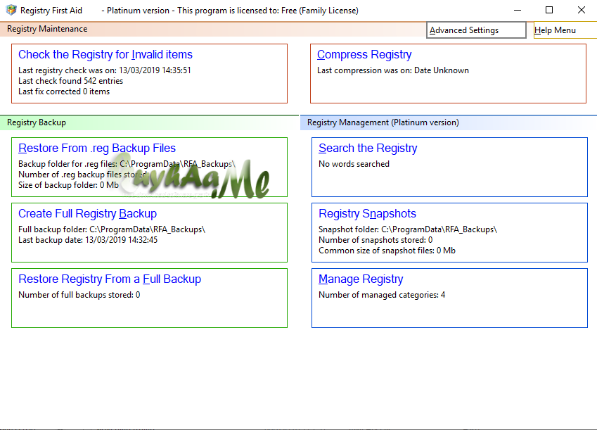 Registry First Aid Platinum 11.3.0 Build 2576 Full Version