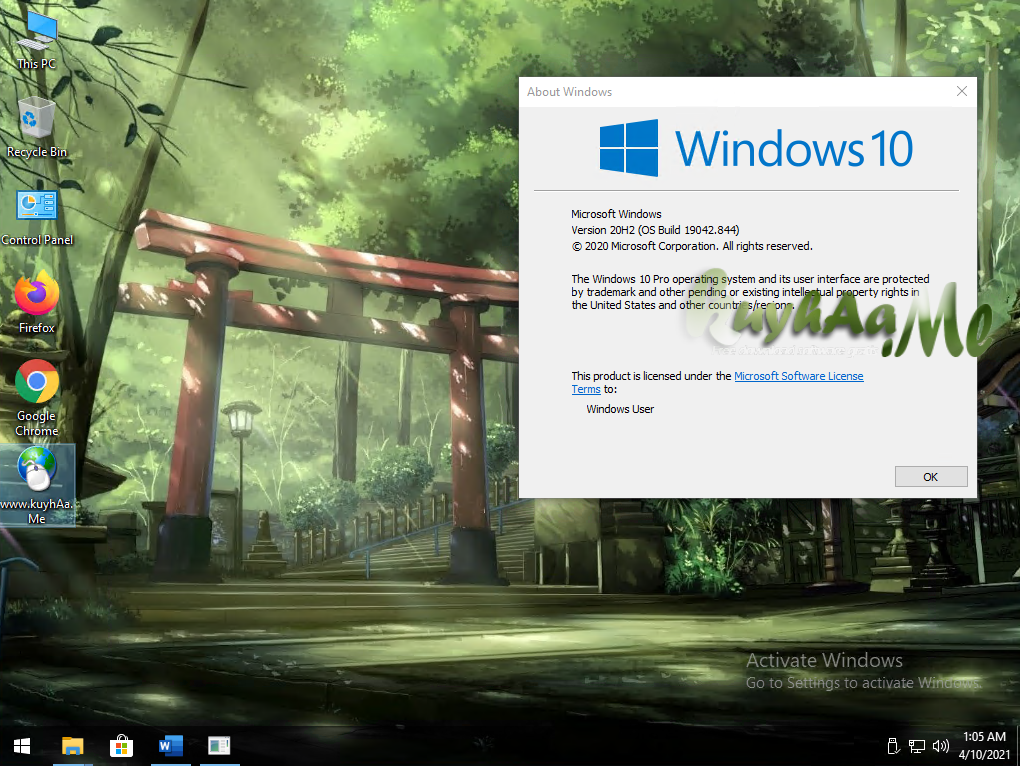 Windows 10 Pro 20H2 Superlite Full