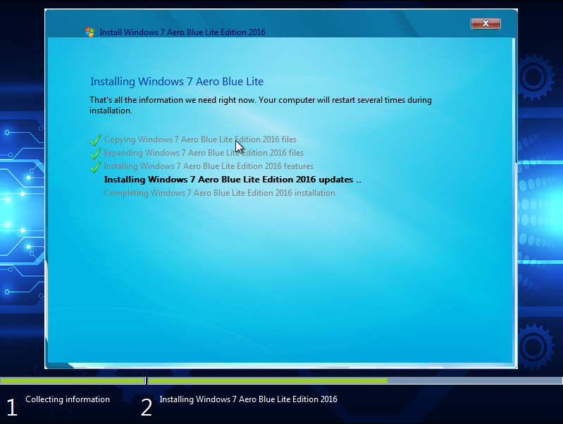 Windows 7 Aero Blue Lite Edition 2016 64 bit