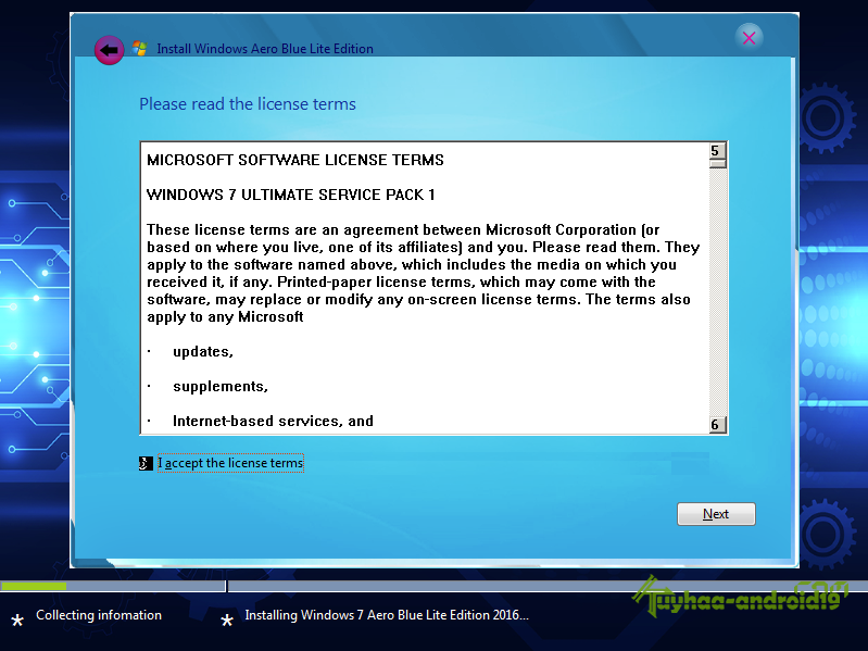 Windows 7 Aero Blue Lite Edition 2016 32 bit
