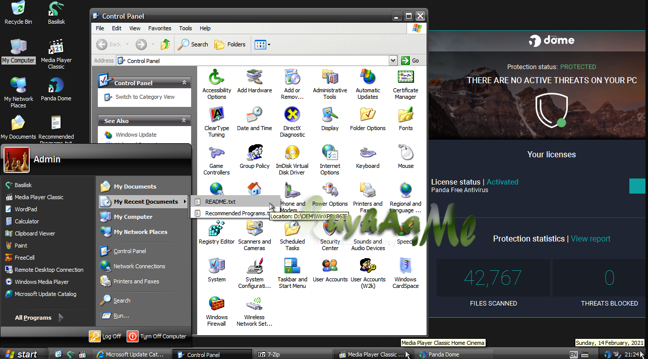 Windows XP Pro SP3 x86 2021 Full